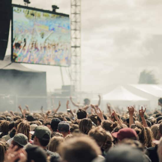 Blurry crowd at a music festival