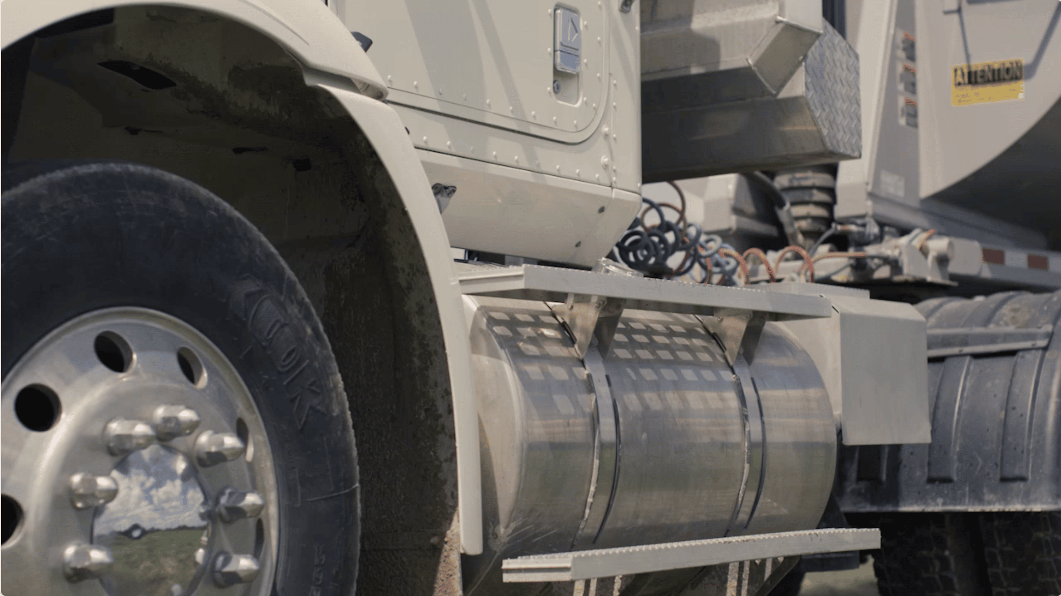 close up of a big rig truck