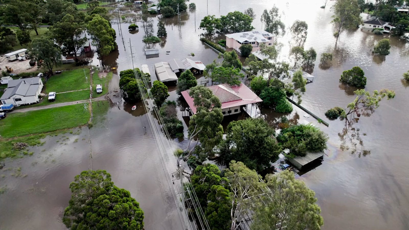 overview of a flooded area