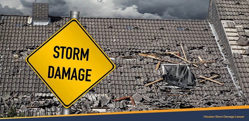 Shingle-roofed house damaged by a storm