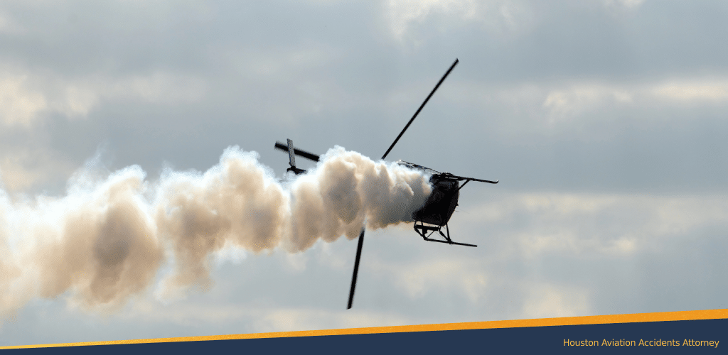 An aviation that was in an accident with huge trails of smoke coming from it
