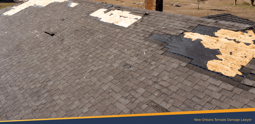 Roof damaged by tornado
