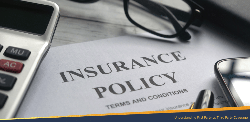 Close-up insurance policy terms and conditions with glasses, calculator, phone and a pen around it.