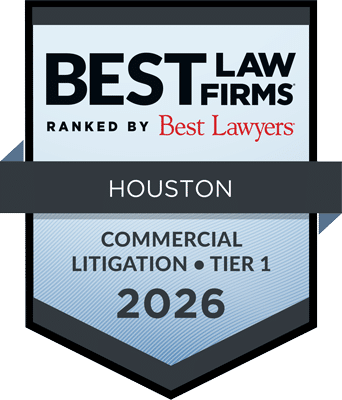 Best Law Firms Badge for Houston Commercial Litigation - Tier 1
